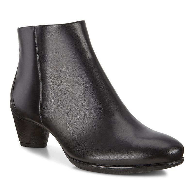 Women Boots Ecco Sculptured 45 - Heeled Booties Black - India UOXTIL149